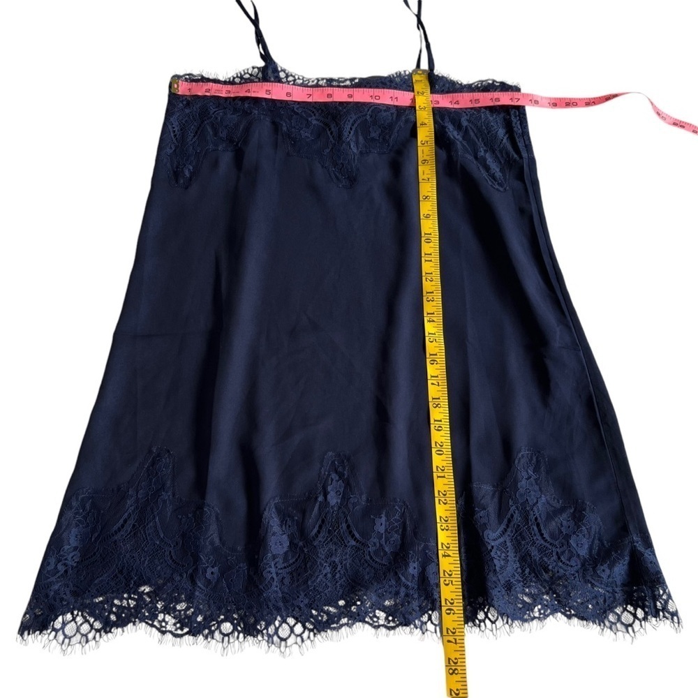 NWT Storia Satin Lace Slip Dress Size Medium in Navy - Picture 5 of 9
